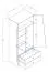 Drehtürenschrank / Kleiderschrank Sirte 01, Farbe: Eiche / Weiß / Schwarz matt - Abmessungen: 190 x 80 x 50 cm (H x B x T)