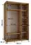 Schiebetürenschrank Mina mit Spiegel in Schwarz/Weiß, auch für Wohnzimmer geeignet, Anti Staubbürsten, schwarze Metallgriffe, 235,2 x 150 x 60 cm