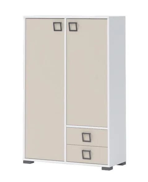 Kommode 27, Farbe: Weiß / Creme - Abmessungen: 134 x 86 x 37 cm (H x B x T)