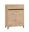 Schuhschrank | 1 Schublade | Farbe: Eiche Artisan | 2 Drehtüren | ABS-Kanten | 4 Fächer | Maße: 80 x 40 x 109,5 cm | für den Eingangsbereich