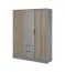 Eleganter Kleiderschrank Leeds 21, Farbe: Grau - Abmessungen: 200 x 155 x 51 cm (H x B x T)