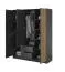 Dreitüriger Kleiderschrank mit modernen Design Leeds 05, Farbe: Graphit - Abmessungen: 200 x 155 x 51 cm (H x B x T)