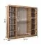 Schiebetürenschrank Jorasses 17, eine Spiegeltür, 2 Meter breit, Farbe: Eiche Artisan, 10 Fächer, Aluminiumschienen, Kleiderschrank, Schlafzimmer
