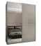 Kleiderschrank / Schiebetürenschrank | 11 Fächer | 2 Kleiderstangen | 2 Schiebetüren | Spiegel | Soft-Close | Farbe: Kaschmir | 245,5 x 190 x 64 cm