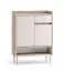 Kommode | schmal | Soft-Close-Funktion | Maße: 70 x 34 x 95 cm | 6 Fächer | Farbe: Eiche Cremona / Kaschmir | 1 Schublade | ABS-Kanten | für den Vorraum