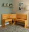 Eckbank Kiefer massiv Vollholz Erlefarben Junco 243 - Abmessungen: 84 x 140 x 182 cm (H x B x L)