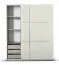 Schiebetürenschrank / Kleiderschrank Sabadell 09, Farbe: Eiche / Beige Hochglanz - 222 x 179 x 64 cm (H x B x T)