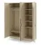 Drehtürenschrank | 3-türiger Kleiderschrank | Farbe: Eiche Cremona | 1 Kleiderstange | 150 x 61 x 210 cm | 6 Einlegeböden | ABS-Kanten | Edegem 02