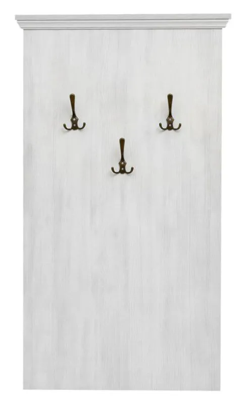 Garderobe Bibaor 09, Farbe: Eiche Weiß - 133 x 75 x 5 cm (H x B x T)