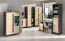 Schrank Amanto 3, Farbe: Schwarz / Esche - Abmessungen: 200 x 47 x 40 cm (H x B x T)