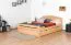 Einzelbett / Gästebett "Easy Premium Line" K5, inkl. 2 Schubladen und 1 Abdeckblende, 140 x 200 cm Buche Vollholz massiv Natur, inkl. Lattenrost