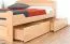 Einzelbett / Gästebett "Easy Premium Line" K5, inkl. 2 Schubladen und 1 Abdeckblende, 140 x 200 cm Buche Vollholz massiv Natur, inkl. Lattenrost