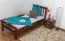 Kinderbett / Jugendbett "Easy Premium Line" K8, Buche Vollholz massiv dunkelbraun lackiert - Liegefläche: 90 x 200 cm