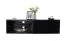 Schwarzer TV-Unterschrank mit blauer LED-Beleuchtung Möllen 22, Farbe: Schwarz - Abmessungen: 30 x 120 x 40 cm (H x B x T), mit Push-to-open Funktion