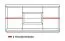 Kommode / Sideboard "Postira" 10, Farbe: Walnuss / Schwarz, teilmassiv - Abmessungen: 82 x 163 x 51 cm (H x B x T)