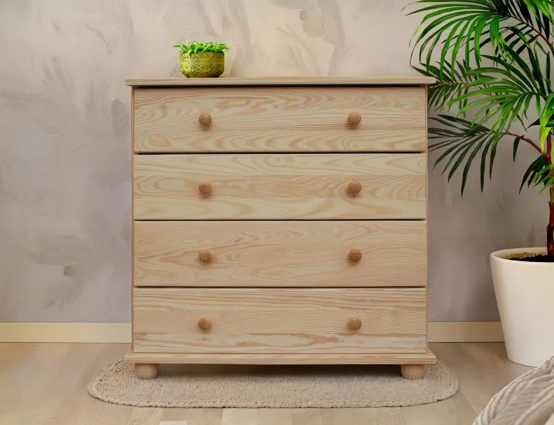Kommode Kiefer massiv Vollholz natur Junco 138 – Abmessung 82 x 80 x 42 cm (H x B x T)