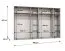 Drehtürenschrank | Farbe: Schwarz | 3 Meter breit | Griffe: Kaschmir | Schlafzimmerschrank mit Spiegel | 4 Kleiderstangen | Soft-Close | Maße: 300 x 52 x 202 cm | 4 Fächer