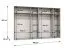 Drehtürenschrank mit 3 Meter breite Korab 54, Farbe: Kaschmir, sechs Türen, Soft-Close-Funktion, vier Fächer, Griffe: Kaschmir, vier Kleiderstangen, Kleiderschrank