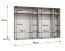 Drehtürenschrank / Kleiderschrank mit Soft-Close-Funktion Eiger 158, Farbe: Weiß, sechs Spiegeltüren, vier Kleiderstangen, 3 Meter breit, Griffe: Kaschmir