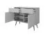Wohnzimmer - Set D Horsham, 3-teilig, Farbe: Beige, Push-to-open Funktion, Beine: Gold, eine schmale Kommode, ein Sideboard, ein Schminktisch, ABS-Kanten