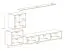 Schlichte Wohnwand Balestrand 225, Farbe: Weiß - Abmessungen: 150 x 250 x 40 cm (H x B x T), mit LED-Beleuchtung