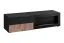TV-Unterschrank | Bio-Ethanol Kamin | geriffelte Front | Farbe: Schwarz / Eiche Vicking / Schwarzer Marmor | Push-to-open Funktion | 160 x 45 x 42 cm | 2 Schubladen