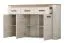 Moderne Kommode / Sideboard mit drei Schubladen Zemun 01, Farbe: Eiche Grau / Eiche Weiß, drei Türen, sechs Fächer, Maße: 98 x 160 x 36,5 cm