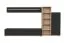 Wohnwand | Farbe: Eiche Ribbeck / Schwarz | Push-to-open Funktion | Maße: 240 x 40 x 127 cm | 11 Fächer | 1 Schrank | 1 Regal | 1 TV-Unterschrank | 1 Wandregal