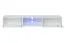 Außergewöhnliche Wohnwand mit fünf Türen Volleberg 27, Farbe: Eiche Wotan / Weiß - Abmessungen: 120 x 210 x 40 cm (H x B x T), mit blauer LED-Beleuchtung