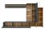 Stylische Wohnwand Kinn 03, Farbe: Anthrazit / Eiche Artisan - Abmessungen: 145 x 240 x 40 cm (H x B x T), mit LED-Beleuchtung und Push-to-open System