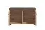 Sitzbank mit Stauraum Paduna 02, gepolsterte Sitzfläche, zwei Türen, ABS-Kanten, zwei Fächer, Maße: 49 x 80 x 40 cm, einfaches und modernes Design