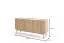 Moderne Kommode mit drei Türen Ashford 02, Farbe: Eiche Riviera / Marmor Bianco - Abmessungen: 68 x 144 x 37 cm (H x B x T)