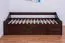 Jugendbett / Funktionsbett Kiefer massiv Vollholz Walnussfarben 94, inkl. Lattenrost - 90 x 200 cm (B x L)