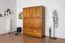 Kleiderschrank Kiefer Vollholz massiv Eichefarben Rustikal Junco 03 - Abmessungen: 195 x 154 x 60 cm (H x B x T)
