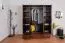 Kleiderschrank Kiefer Vollholz massiv Walnussfarben Junco 02 - Abmessung: 195 x 162 x 60 cm (H x B x T)