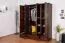 Kleiderschrank Kiefer Vollholz massiv Walnussfarben Junco 02 - Abmessung: 195 x 162 x 60 cm (H x B x T)