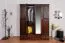 Kleiderschrank Kiefer Vollholz massiv Walnussfarben Junco 02 - Abmessung: 195 x 162 x 60 cm (H x B x T)