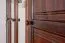 Kleiderschrank Kiefer Vollholz massiv Walnussfarben Junco 02 - Abmessung: 195 x 162 x 60 cm (H x B x T)