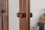 Kleiderschrank Kiefer Vollholz massiv Walnussfarben Junco 02 - Abmessung: 195 x 162 x 60 cm (H x B x T)