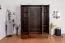 Kleiderschrank Kiefer Vollholz massiv Walnussfarben Junco 02 - Abmessung: 195 x 162 x 60 cm (H x B x T)