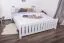 Doppelbett Kiefer massiv Vollholz weiß 65, inkl. Lattenrost - 180 x 200 cm (B x L)