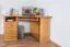Schreibtisch Kiefer massiv Vollholz Erlefarben Junco 185 - Abmessungen: 74 x 138 x 83 cm (H x B x T)