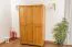 Kleiderschrank Kiefer Vollholz massiv Erlefarben 016 - Abmessung 190 x 120 x 60 cm (H x B x T)