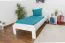 Kinderbett / Jugendbett Kiefer massiv Vollholz weiß lackiert 76, inkl. Lattenrost - Abmessung 90 x 200 cm