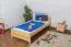 Kinderbett / Jugendbett Kiefer massiv Vollholz natur 78, inkl. Lattenrost - Abmessung 90 x 200 cm