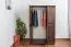 Kleiderschrank Kiefer Vollholz massiv Nussfarben 016 - Abmessung 190 x 120 x 60 cm (H x B x T)