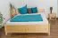 Jugendbett Kiefer massiv Vollholz natur 77, inkl. Lattenrost - Abmessung 160 x 200 cm (B x L)