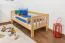 Kinderbett / Juniorbett Kiefer massiv Vollholz natur 95, inkl. Lattenrost - 90 x 200 cm (B x L)