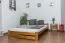 Kinderbett / Jugendbett Kiefer Vollholz massiv Eichefarben A9, inkl. Lattenrost - Abmessung 140 x 200 cm