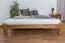 Doppelbett / Gästebett Kiefer Vollholz massiv Eichefarben A10, inkl. Lattenrost - Abmessung 160 x 200 cm